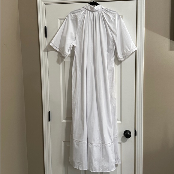 Madewell Poplin Splitneck Midi Shirtdress in White - Picture 9 of 12